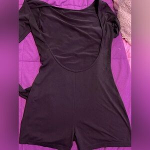 Backless  black romper